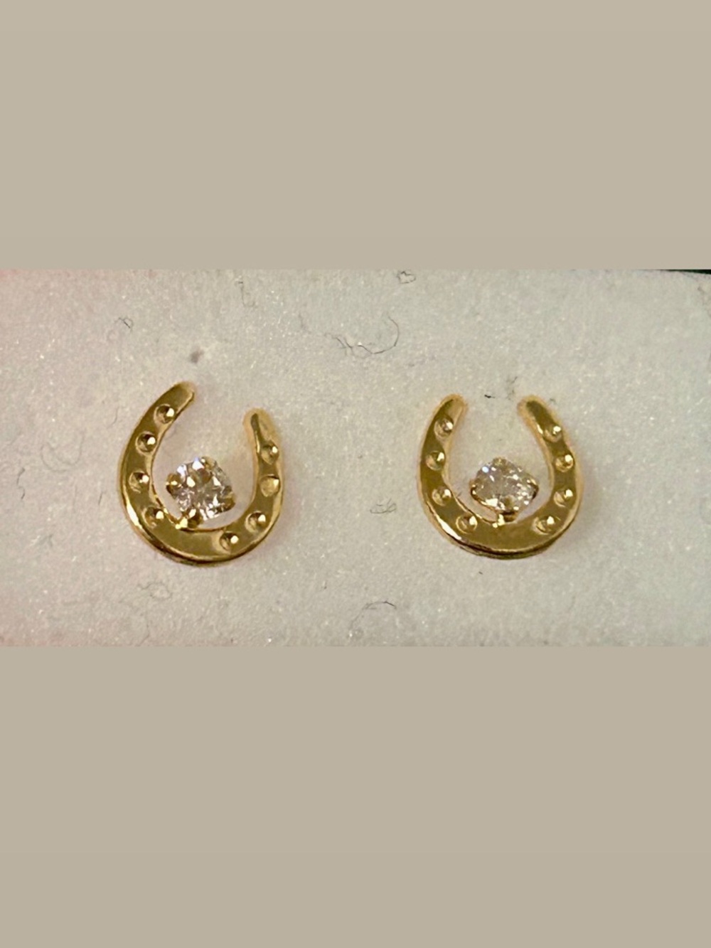 0.10ct Natural Diamond Horseshoe Stud Earrings | 18K Japan Gold | 6mm